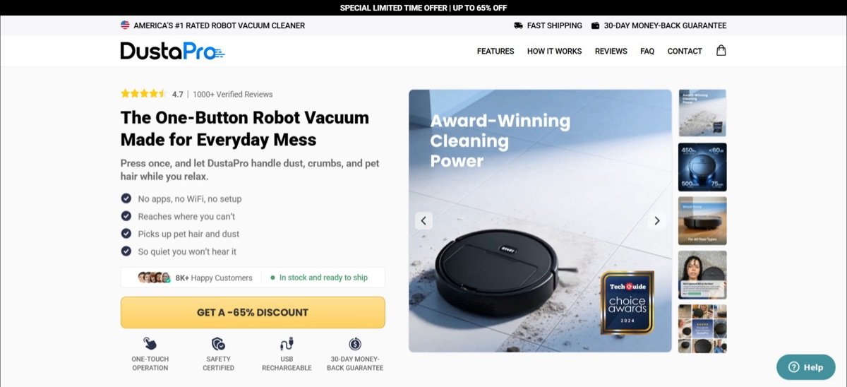 DustaPro Robot Vacuum