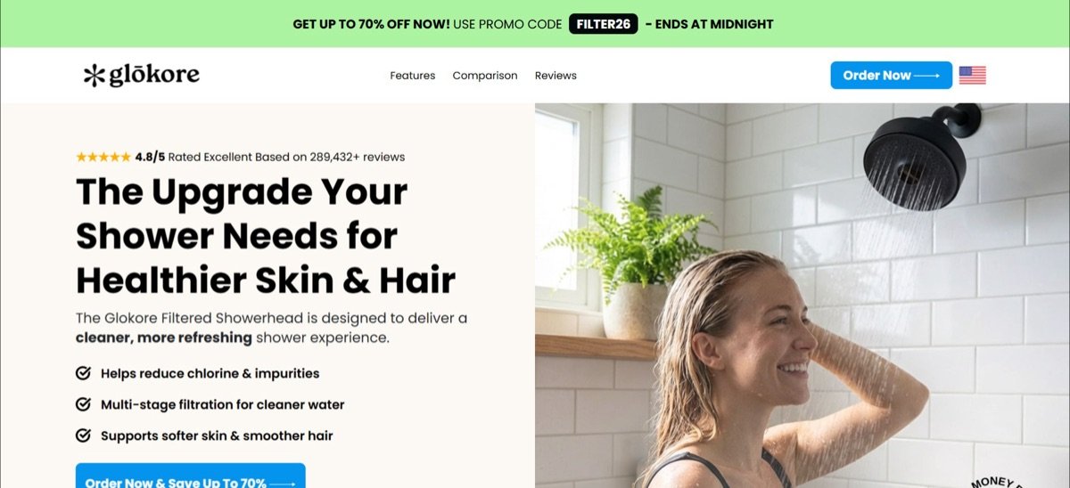 Glokore Filtered Showerhead