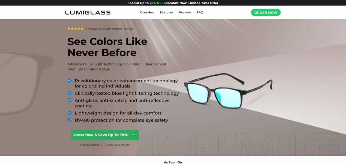 Lumiglass Color Enhancement Glasses